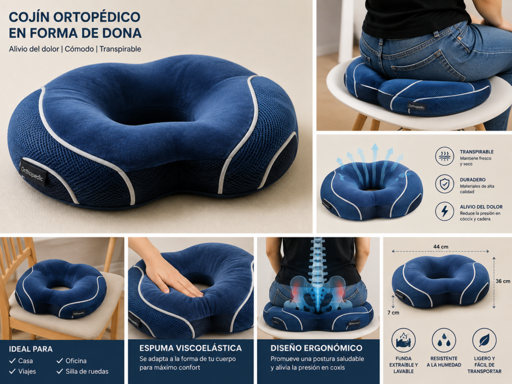 Cojín ergonómico tipo dona