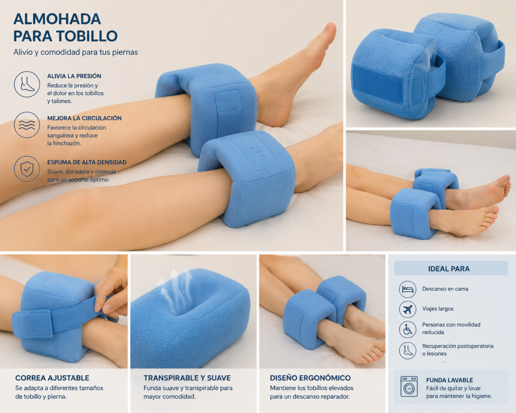 Almohada elevadora para tobillo y talón